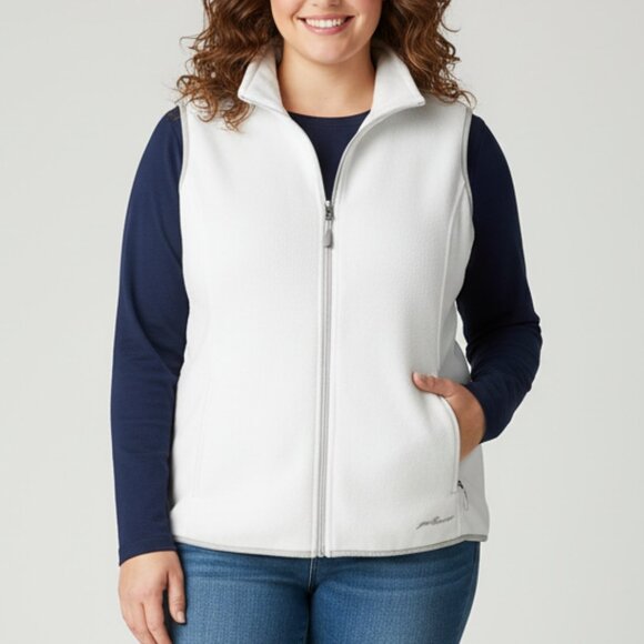 Eddie Bauer 2XL White Fleece Vest - Picture 1 of 5